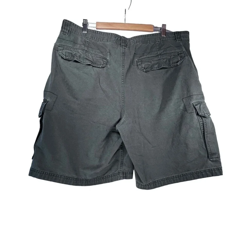 Faded Glory Shorts Mens 42 Olive Army Green Cargo Y2K Pockets Outdoor Hiking